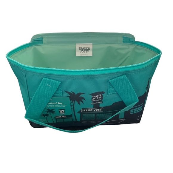 NWT, Trader Joe’s Teal Mini Insulated Bag - Picture 2 of 2